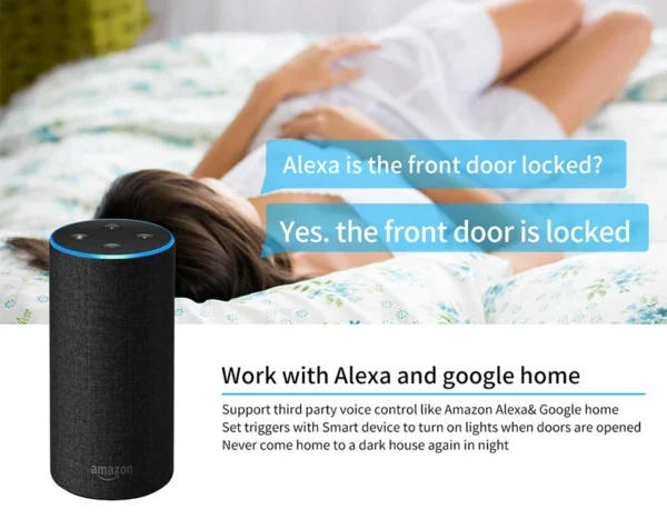 tuya wifi/zigbee door sensor – smart window contact alarm | alexa & google compatible | home security system