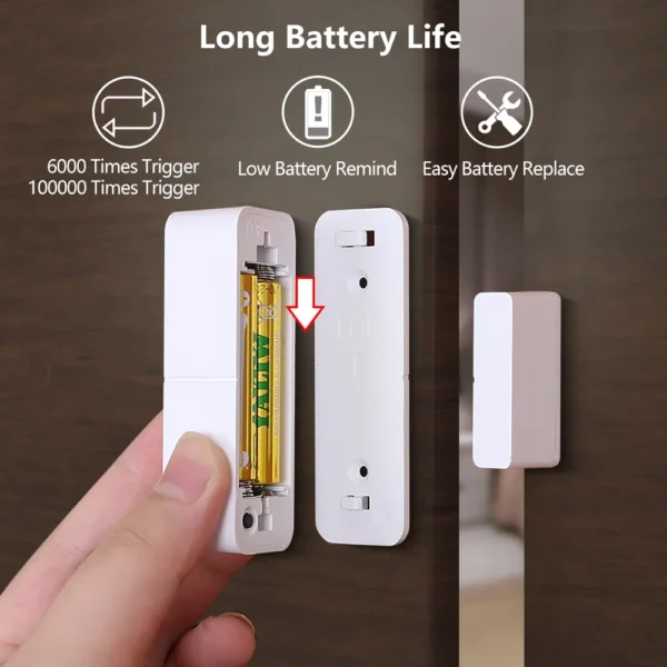 tuya wifi/zigbee door sensor – smart window contact alarm | alexa & google compatible | home security system