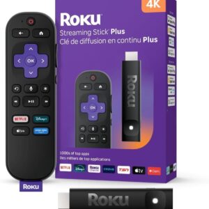 roku® streaming stick™ plus 2025 – 4k and hdr roku streaming device for tv with voice remote – free and live tv